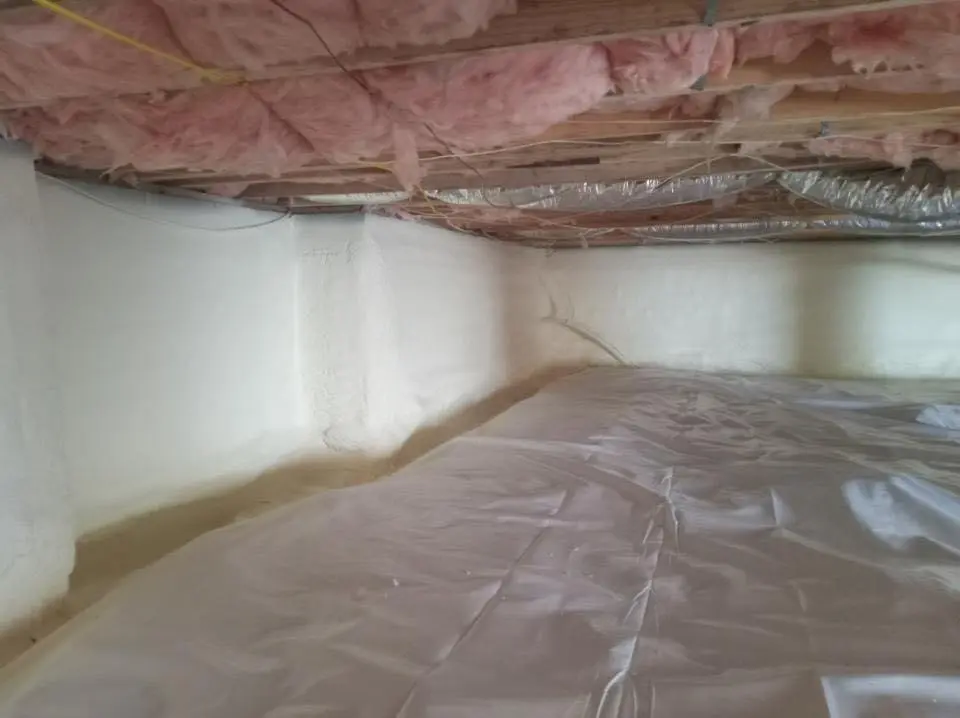 Crawl space encapsulation with closed-cell spray foam for Roof Waterproofing in Atherton